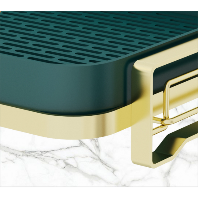 Kitchen Drain Tray,Bowl Cup Dish Drying Rack ,Tea Plate Drainboard Kitchen Sink Tray,Bathroom Draining Board Bowl Cup Dish Drying Rack Green, Double Layer