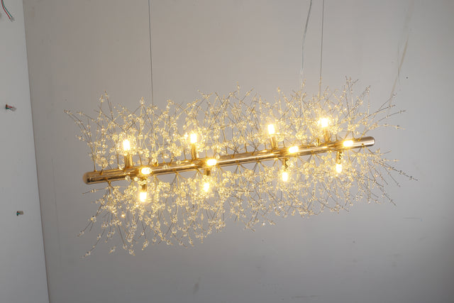 Modern American multi-particle crystal chandelier -12 bulbs -G9 lamp holder