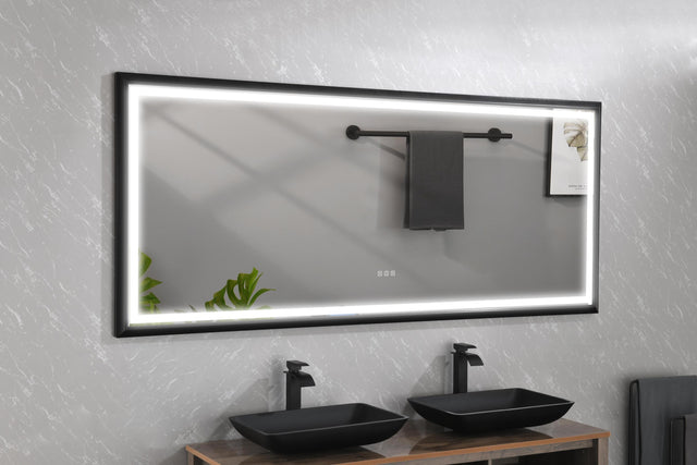 LTL needs to consult the warehouse address88 in. W x 38 in. H Oversized Rectangular Black Framed LED Mirror Anti-Fog Dimmable Wall Mount Bathroom Vanity Mirror Wall Mirror
