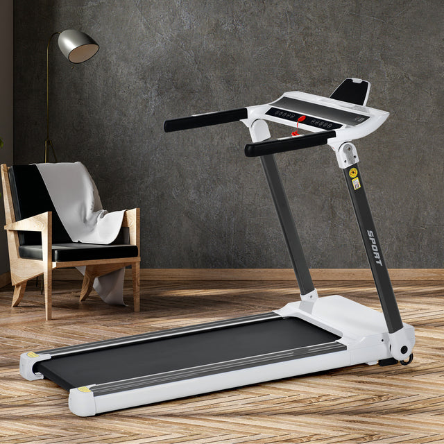 Portable Compact Treadmill;Electric Motorized 3.5HP;14KM/H;Medium Running Machine Motorised Gym 330lbs;Foldable for Home Gym Fitness Workout Jogging Walking;Bluetooth Speaker APP FITIME