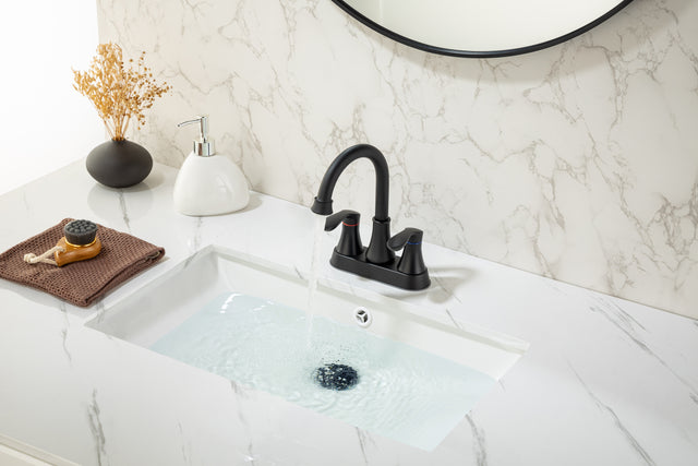 2-Handle Lavatory Faucet Brushed Nickel Bathroom Sink Faucet with Metal Pop-up Drain and Faucet Supply Lines