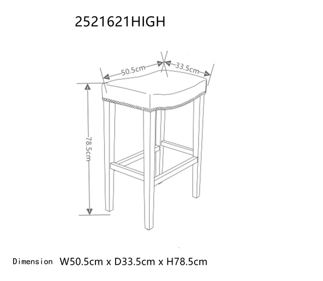 White Leather Barstool 2 pcs Set - 30 inch Seater height