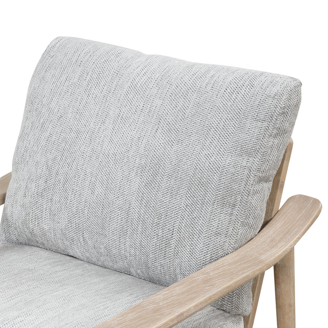 【EAT 3.10】Mid Century Modern Chair with Solid Wood Frame,Arm Chair with Vertical Slatted Back,Thick Pad Upholstered Accent Chair for Living Room, Bedroom, Belcony, Natural