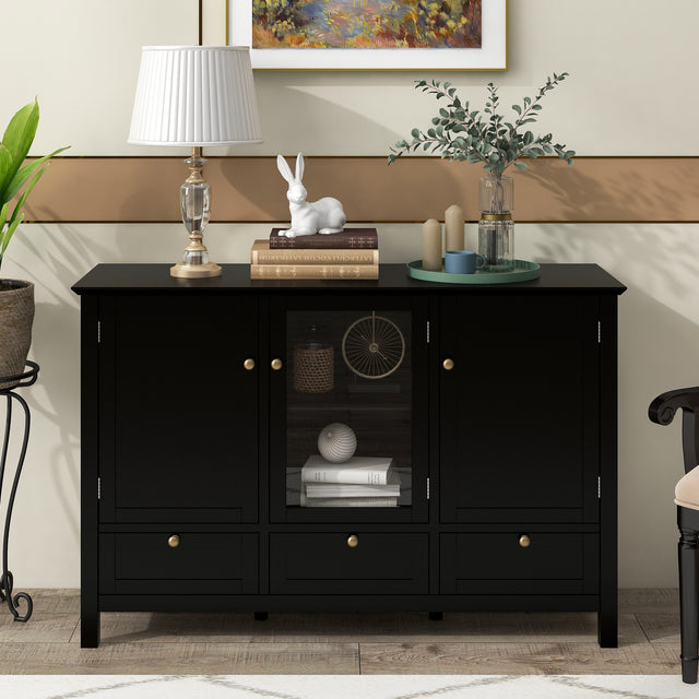 U_STYLE 44.9'' Accent Cabinet Modern Console Table Sideboard for Living Room Dining Room With 3 Doors, 3 Drawers