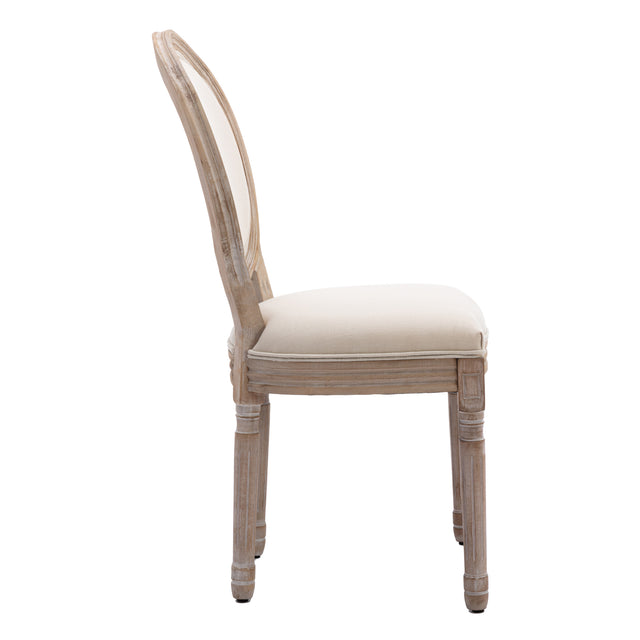 HengMing Upholstered Fabrice French Dining Chair with rubber legs,Set of 2
