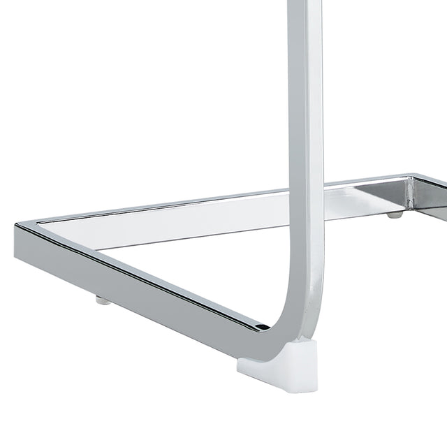 Modern Dining Plating leg Dining chair Chair, PU  Leather High Back Cushion Side  Chair with Vertical stripe backrest pattern for Dining Room Kitchen Vanity Patio Office Chair (Set of 4) (Grey+PU)