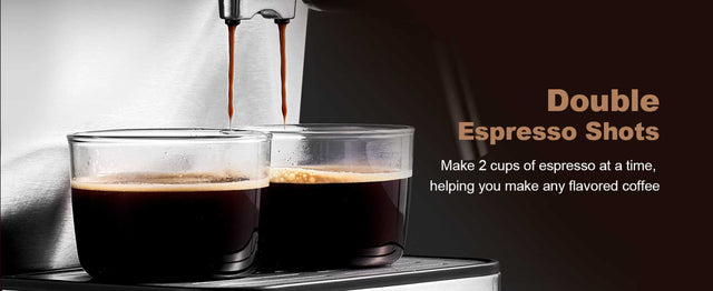 Espresso Machine 20 Bar Pump Pressure Cappuccino latte Maker Coffee Machine with ESE POD filter&Milk Frother Steam Wand&thermometer, 1.5L Water Tank, Stainless steel Espresso Complimentary ESE Filter