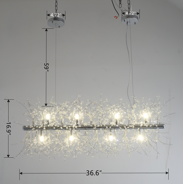 Modern American multi-particle crystal chandelier -12 bulbs -G9 lamp holder