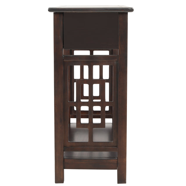 TREXM  Console Table with 2 Drawers and Bottom Shelf, Entryway Accent Sofa Table (Espresso)