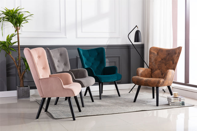 COOLMORE Accent chair Living Room/Bed Room, Modern Leisure Chair Coffee color Microfiber fabric