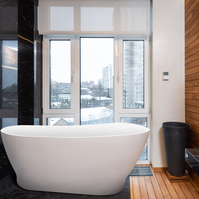 59" 100% Acrylic Freestanding Bathtub,Contemporary Soaking Tub,white Bathtub