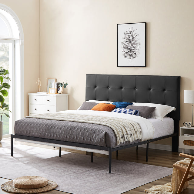 B112 King bed PVC cover haedboard with Sponge interlayer. Strong iron frame with high temperature paint