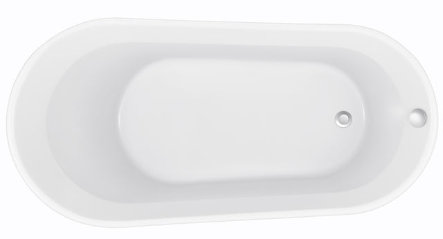69" 100% Acrylic Freestanding Bathtub,Contemporary Soaking Tub,white Bathtub