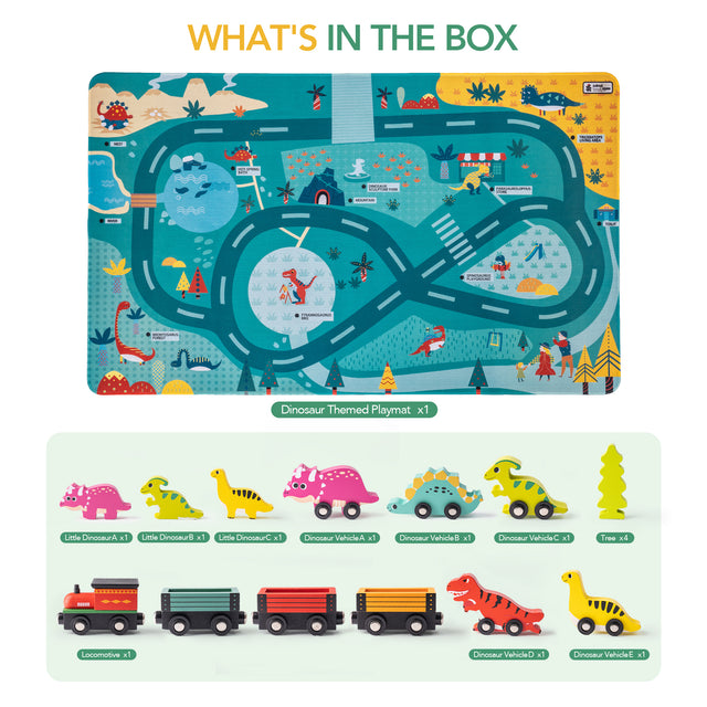 Wooden Train Set Wooden Train Track Set ,Dinosaur