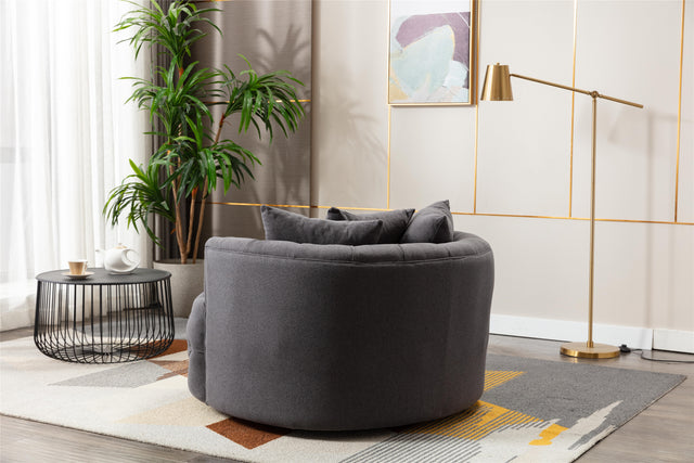 Coolmore Modern swivel accent chair barrel chair for hotel living room / Modern leisure chair Grey
