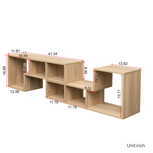 Double L-Shaped Oak Stand,Display Shelf ,Bookcase for Home Furniture,Rustic oak