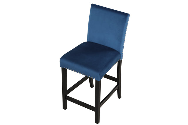 5-piece Counter Height Dining Table Set with One Faux Marble Dining Table and Four Upholstered-Seat Chairs,for Kitchen and Living room,Table : 42"L x42"Wx36"H,Chair:18.5"Wx23.2"Dx39.8"H, Blue