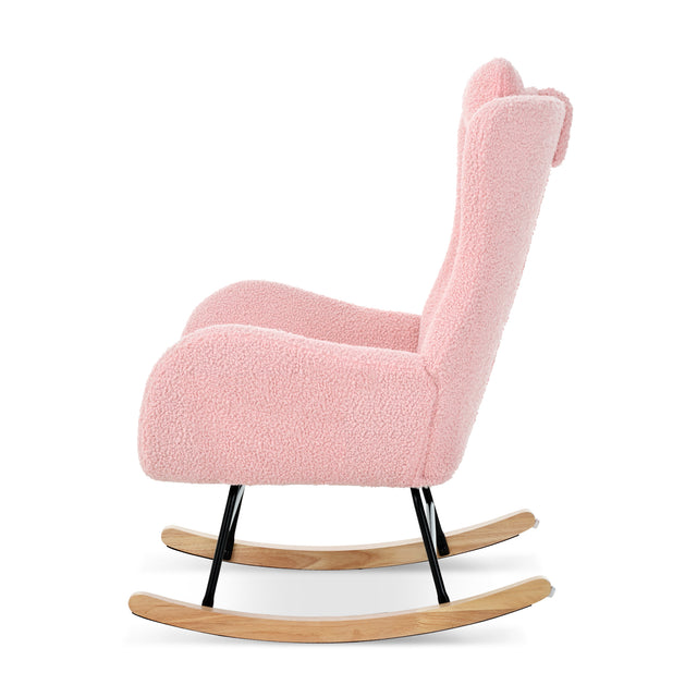 Rocking Chair - with rubber leg and cashmere fabric, suitable for living room and bedroom