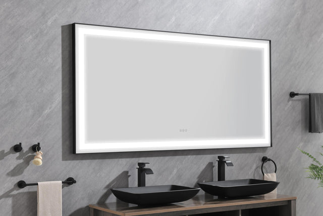 84*36 LED Lighted Bathroom Wall Mounted Mirror with High Lumen+Anti-Fog Separately Control
bedroom full-length mirror bathroom led mirror hair salon mirror