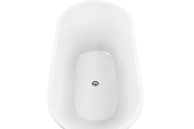 62" 100% Acrylic Freestanding Bathtub, Soaking Tub, White Bathtub