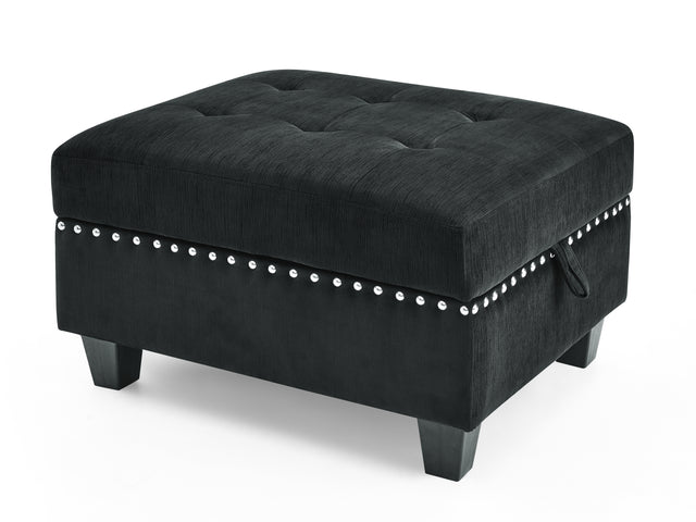 Ottoman for Modular Sectional,Black Velvet (25.5“x31.5”x19“)
