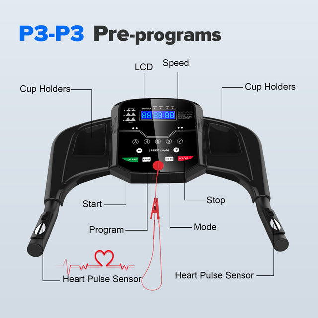 Folding Treadmill for Small Apartment, Electric Motorized Running Machine for Gym Home, Fitness Workout Jogging Walking Easily Install, Space Save