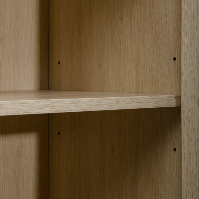 Allen 2 Door high cabinet, rattan, Built-in adjustable shelf, Easy Assembly, Free Standing Cabinet for Living Room Bedroom