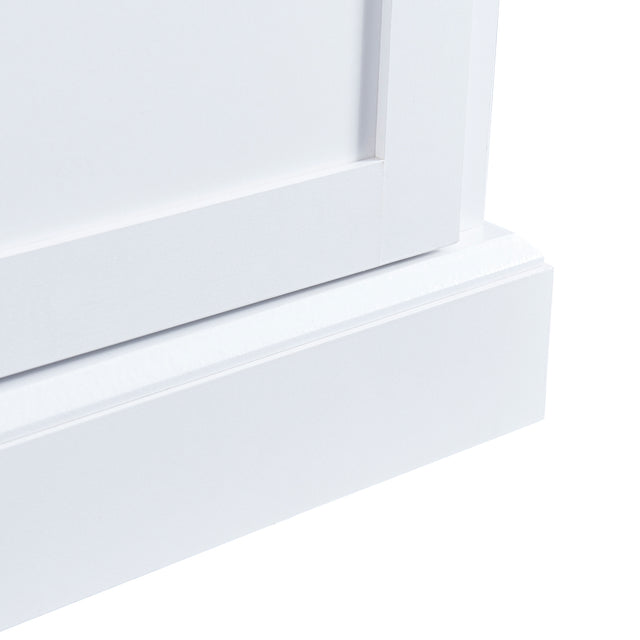 TREXM Kitchen Sideboard Storage Buffet Cabinet with 2 Drawers & 4 Doors Adjustable Shelves for Dining Room, Living Room (White)