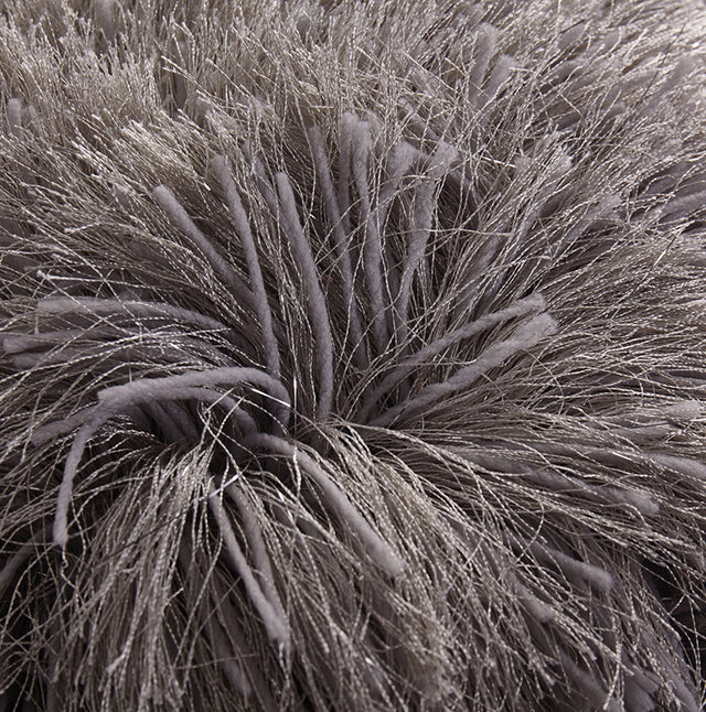 "Decorative" Shaggy Pillow with Lurex (18-in x 18-in)