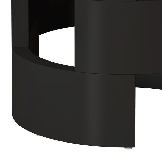 42.12"Modern Round Dining Table with Printed Black Marble Table Top for Dining Room, Kitchen, Living Room
