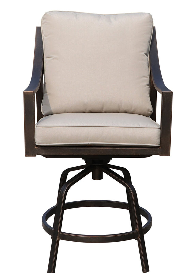 Aluminum Swivel Bar Stool, Taupe, Set of 2