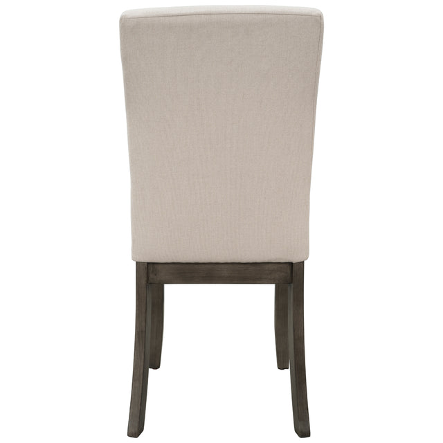 TOPMAX Farmhouse 4-Piece Wood Dining Chair Set for 4, Kitchen Upholstered Dining Chairs for Small Places, Gray Legs+Beige Cushion