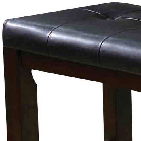 ACME Urbana Counter Height Bench in Black PU & Espresso 74634