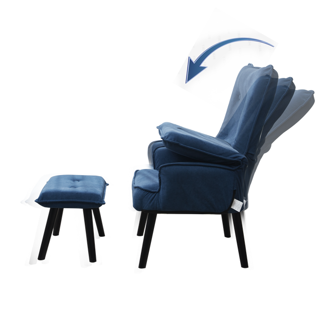 Accent chair TV Chair Living room Chair with ottoman,Modern Vanity Chair with Arms Upholstered Tall Back Desk Chair for Bedroom