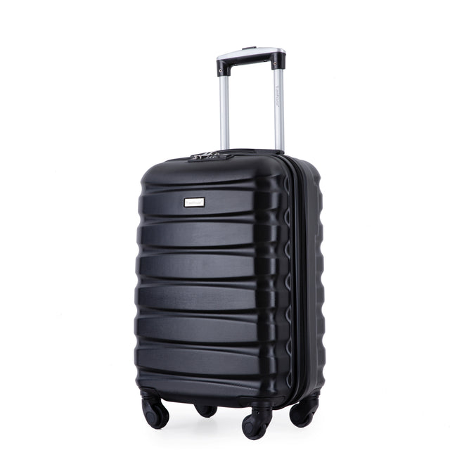 20" Carry on Luggage ABS Lightweight Suitcase, Spinner Wheels, TSA Lock, Black