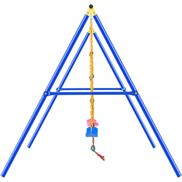 Outdoor Toddler Swing Set for Backyard, Playground Swing Sets with Climbing Ladder, Swing and Climbing Playset for Kids