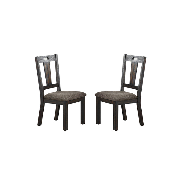 Upholstery Dining Chairs, Dark Grey(Set of 2)