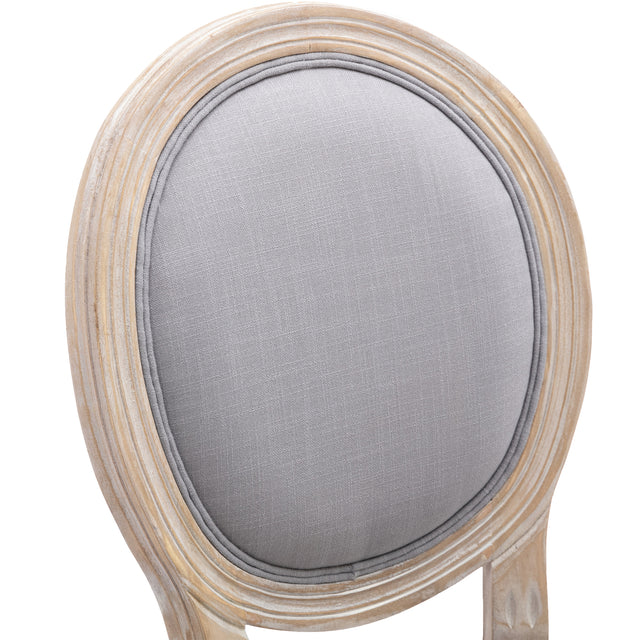 HengMing Upholstered Fabrice French Dining Chair with rubber legs,Set of 2