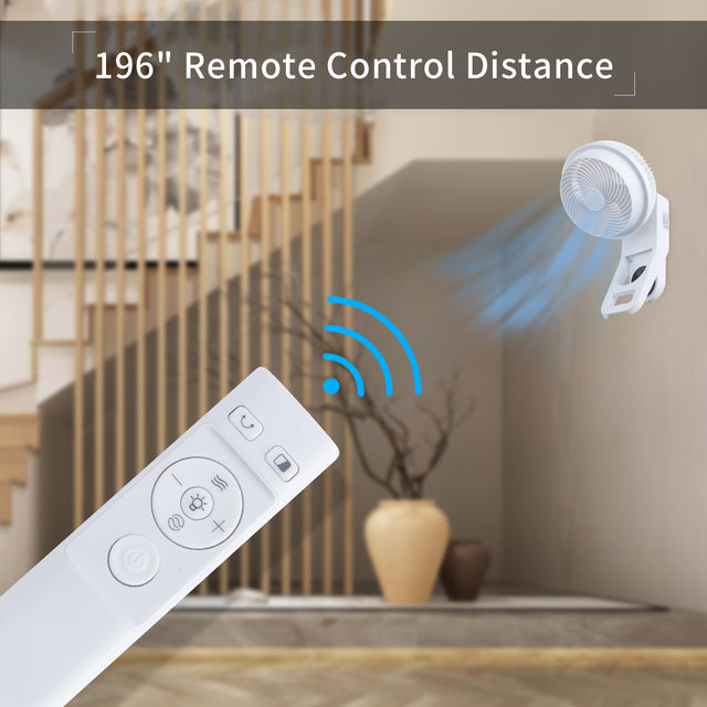 Simple Deluxe 7 inch Wall Mount Fan, 3 Speeds & 3 Modes, 15 Hours Timer, 60° Oscillating Circulating Fan, with Remote Control, Air Circulation Fan for Indoor Use, White