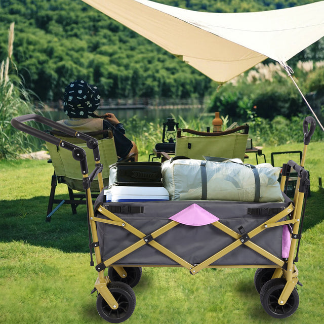 Push & Pull Utility Folding Wagon with Removable Canopy