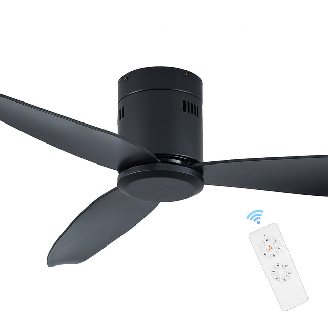52" Low Profile Ceiling Fan No Light, Black Flush Mount Ceiling Fans without Lights (Not allowed to sell on Amazon)