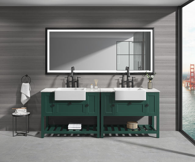 88 in. W x 38 in. H Super Bright Led Bathroom Mirror with Lights, Metal Frame Mirror Wall Mounted Lighted Vanity Mirrors for Wall,
Anti Fog Dimmable Led Mirror for Makeup, Horizontal/Verti