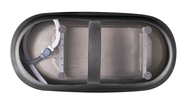 59" 100% Acrylic Freestanding Bathtub,Contemporary Soaking Tub,white inside and gray outside