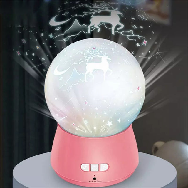 Music Projection Night Light, 360 Degree Rotating Music Projection Night Light Is A Good Helper To Soothe Your Baby To Sleep, Red