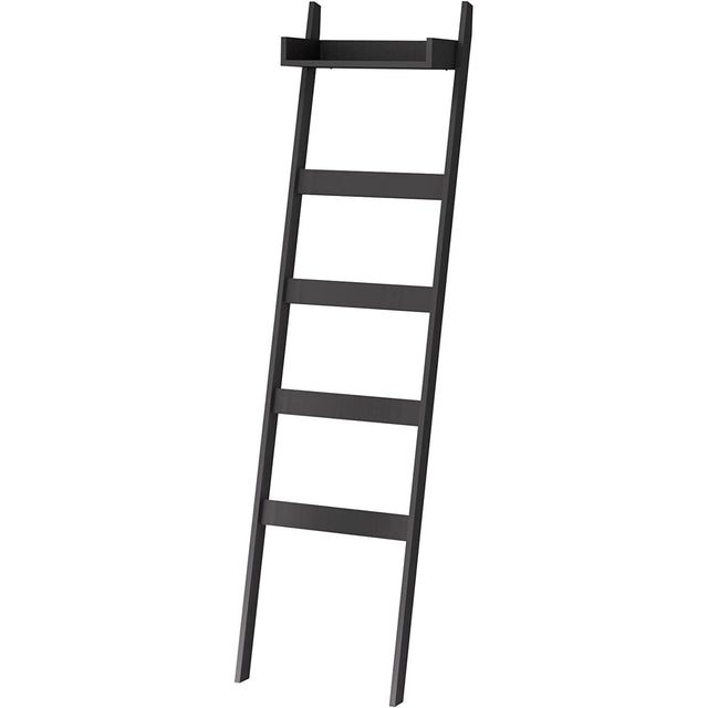 Blanket Ladder, 5-Layer Towel Racks, with Shelf Board, Blanket Holder with Anti-Slip Construction Home Decor, Decorative Blanket, Quilt, Towel, Scarf Ladder Shelves for, Bedroom, Bathroom, Black