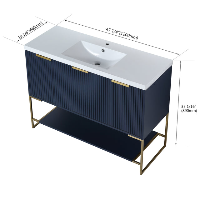 48 Inch Freestanding Bathroom Vanity With Resin Basin,48x18-BVA01148NB