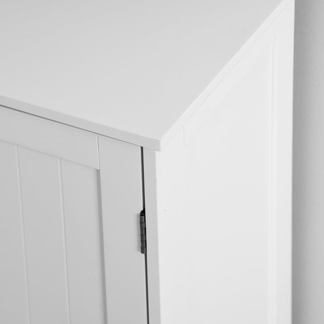 Bathroom Storage Cabinet, White Floor Cabinet with 3 Large Drawers and 1 Adjustable Shelf