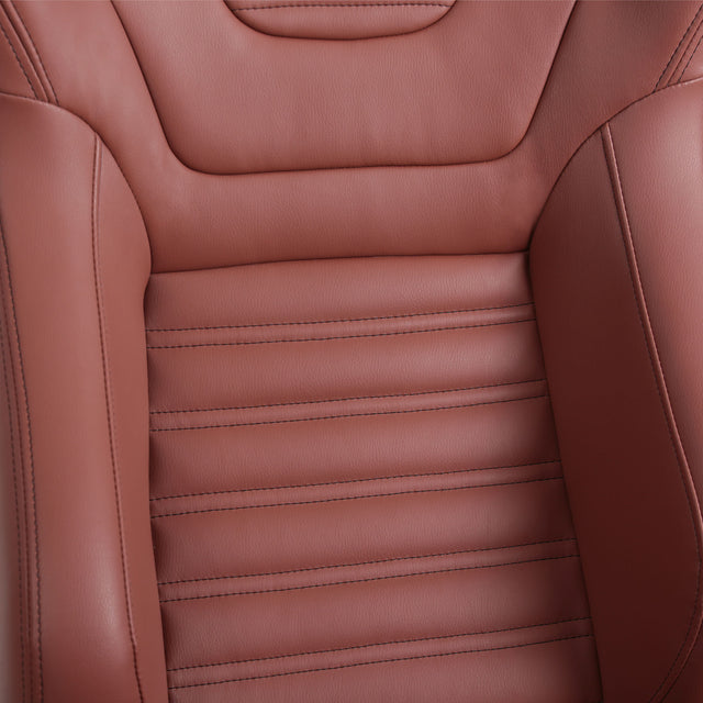 2-Piece Ergonomic Racing Seats with Adjustable Double Slides,PVC Racing Simulator Game seats,Brick Red