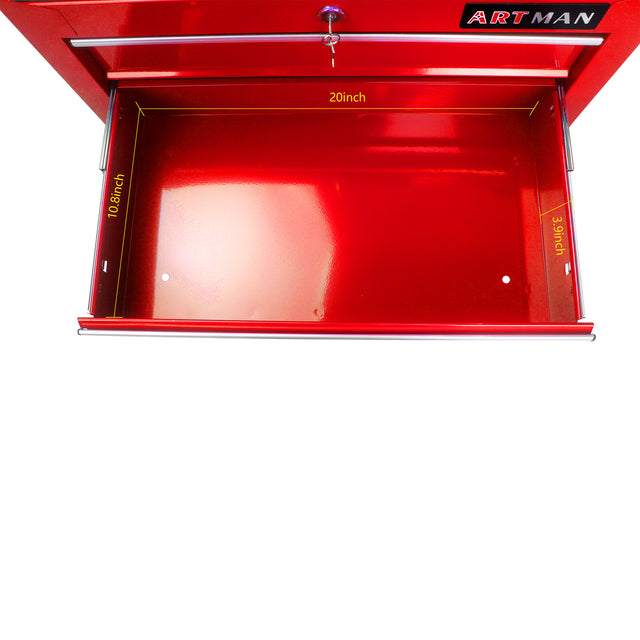 5 DRAWERS MULTIFUNCTIONAL TOOL CART WITH WHEELS-RED