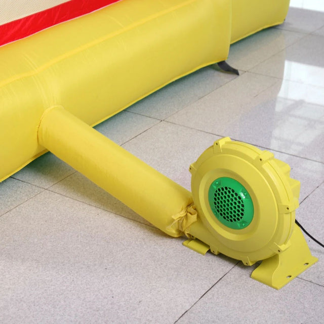 450 W Air Blower, Pump Fan for Inflatable Bounce Castle, Water Slides, Safe, Portable - Yellow and Green